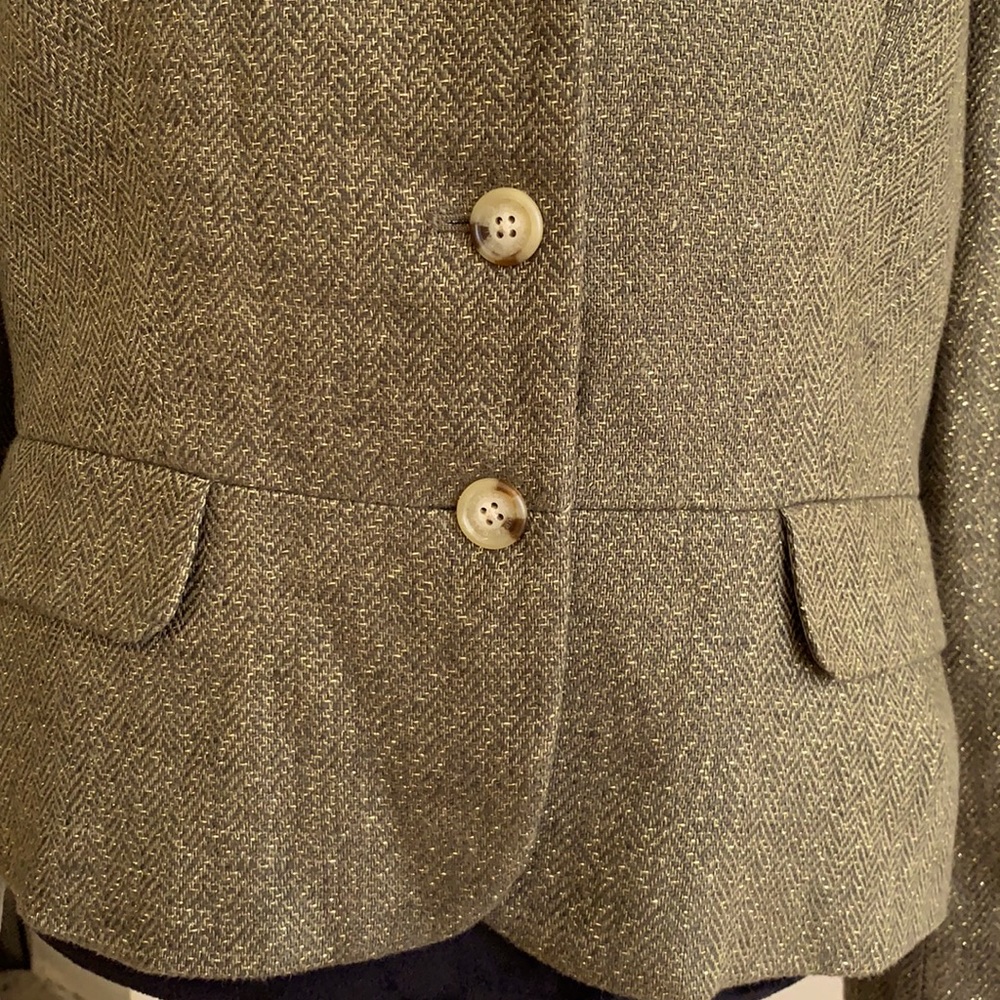 RALPH LAUREN GORGEOUS LINEN & GOLD METALLIC WOVEN JACKET..PERFECT & MINT - Picture 3 of 10